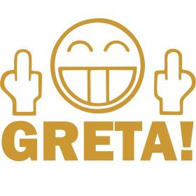 Aufkleber Fuck You Face Greta! gold