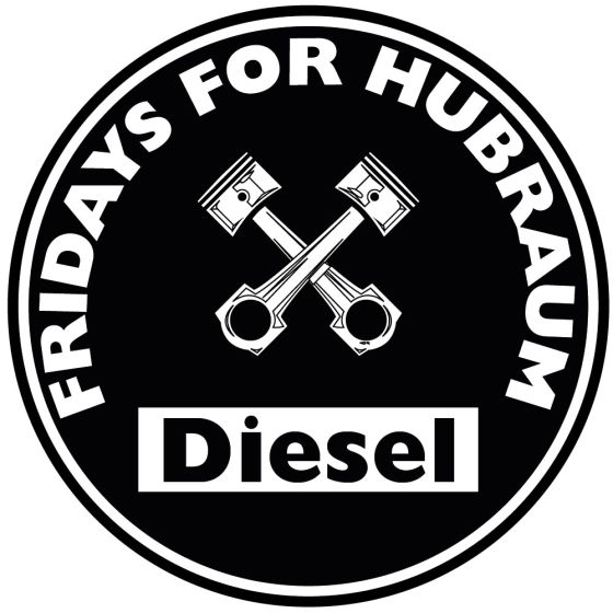 Fridays For Hubraum Aufkleber schwarze Diesel Umweltplakette mit Kolben