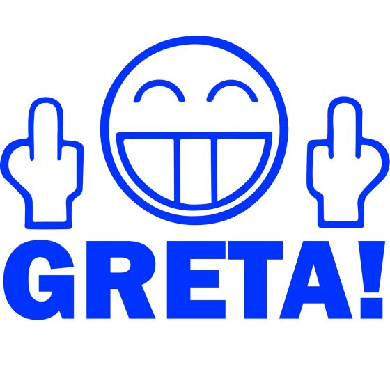 Aufkleber Fuck You Face Greta! blau