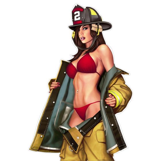 PinUp Aufkleber Firefighter