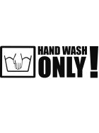 Hand Wash Only Aufkleber schwarz ca. 12x4 cm