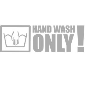 Hand Wash Only Aufkleber silber ca. 12x4 cm