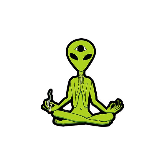 Aufkleber meditierendes Alien