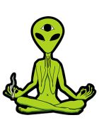 Aufkleber meditierendes Alien