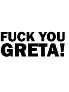 2 Aufkleber Fuck You Greta! schwarz