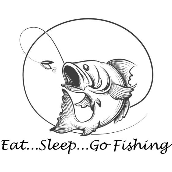 Eat, Sleep, Go Fishing Aufkleber 