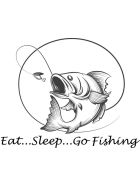 Eat, Sleep, Go Fishing Aufkleber 