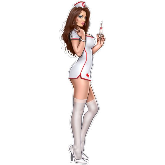 Pin-Up Aufkleber sexy Krankenschwester