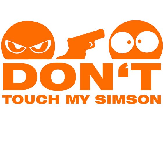 Dont Touch My Simson Aufkleber orange