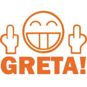 Aufkleber Fuck You Face Greta! orange