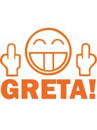 Aufkleber Fuck You Face Greta! orange