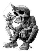 Gangster Hip-Hop Skull Aufkleber 25 cm