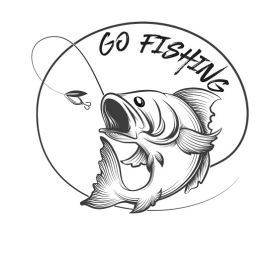 Go Fishing Aufkleber Sticker Angeln Fischen