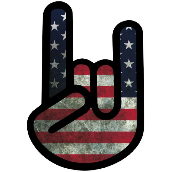 Aufkleber Devil Hand American Flag