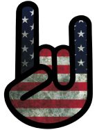 Aufkleber Devil Hand American Flag