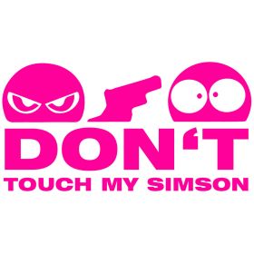 Dont Touch My Simson Aufkleber pink/neon