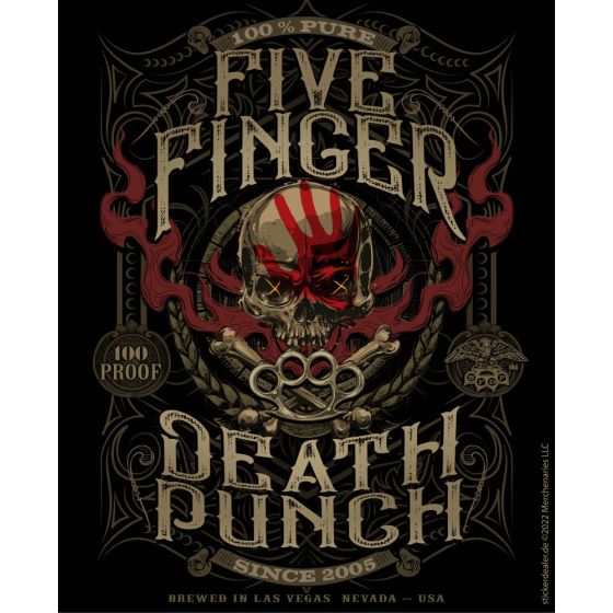 Five Finger Death Punch Aufkleber 100 Proof