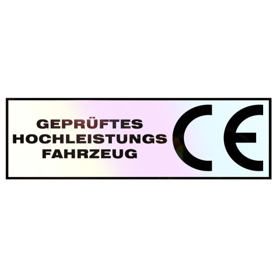 CE Geprüftes Fahrzeug Chrom Aufkleber
