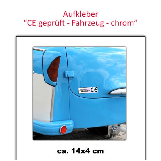CE Geprüftes Fahrzeug Chrom Aufkleber