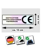 CE Geprüftes Fahrzeug Chrom Aufkleber