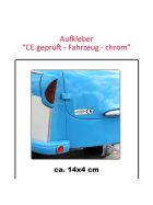 CE Geprüftes Fahrzeug Chrom Aufkleber