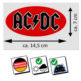AC/DC Aufkleber Logo rot/schwarz