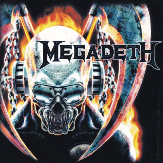 Aufkleber Megadeth Vic Rattlehead Fire