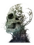 Aufkleber Flower Skull