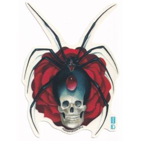 Aufkleber Spider Rose Skull