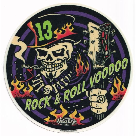 Aufkleber Rock&Roll Voodoo Skull Posterpop