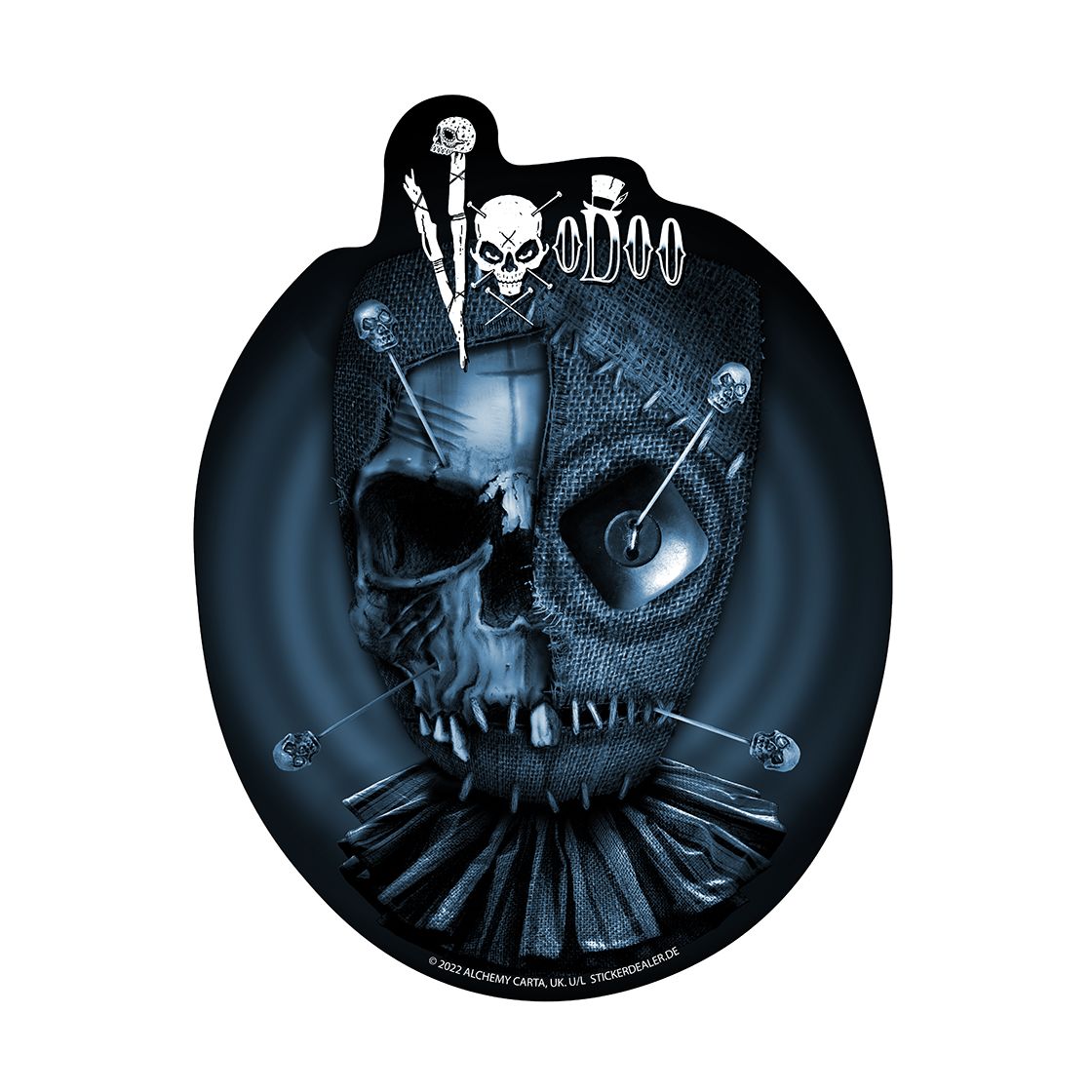 Aufkleber Voodoo Skull – Gothic Schädel Design Ca. 12 X 9 Cm – UV- & Wetterbeständig – Hergestellt In Deutschland