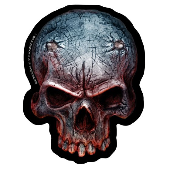 Aufkleber-dämon-schädel-skull