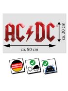AC/DC Logo Aufkleber red flame 50 cm breit