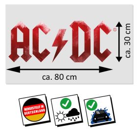 AC/DC Logo Aufkleber red flame 80 cm breit
