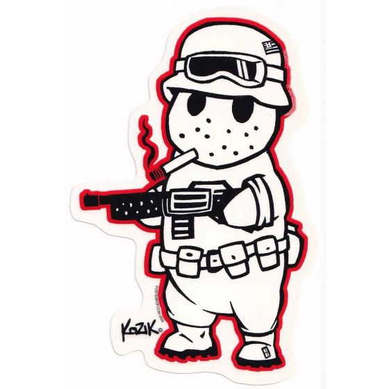 Aufkleber Soldat Cartoon
