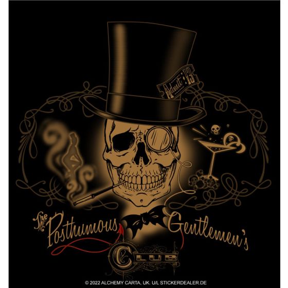 Aufkleber Skull Posthumous Gentlemen Club