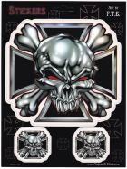 Aufkleber-Set Skull Eisernes Kreuz