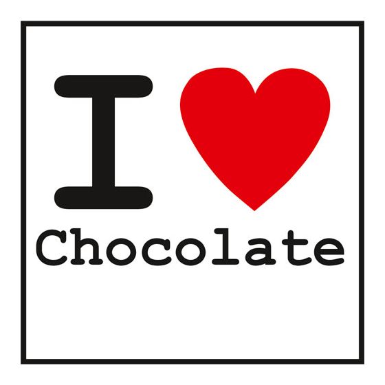 Aufkleber I Love Chocolate