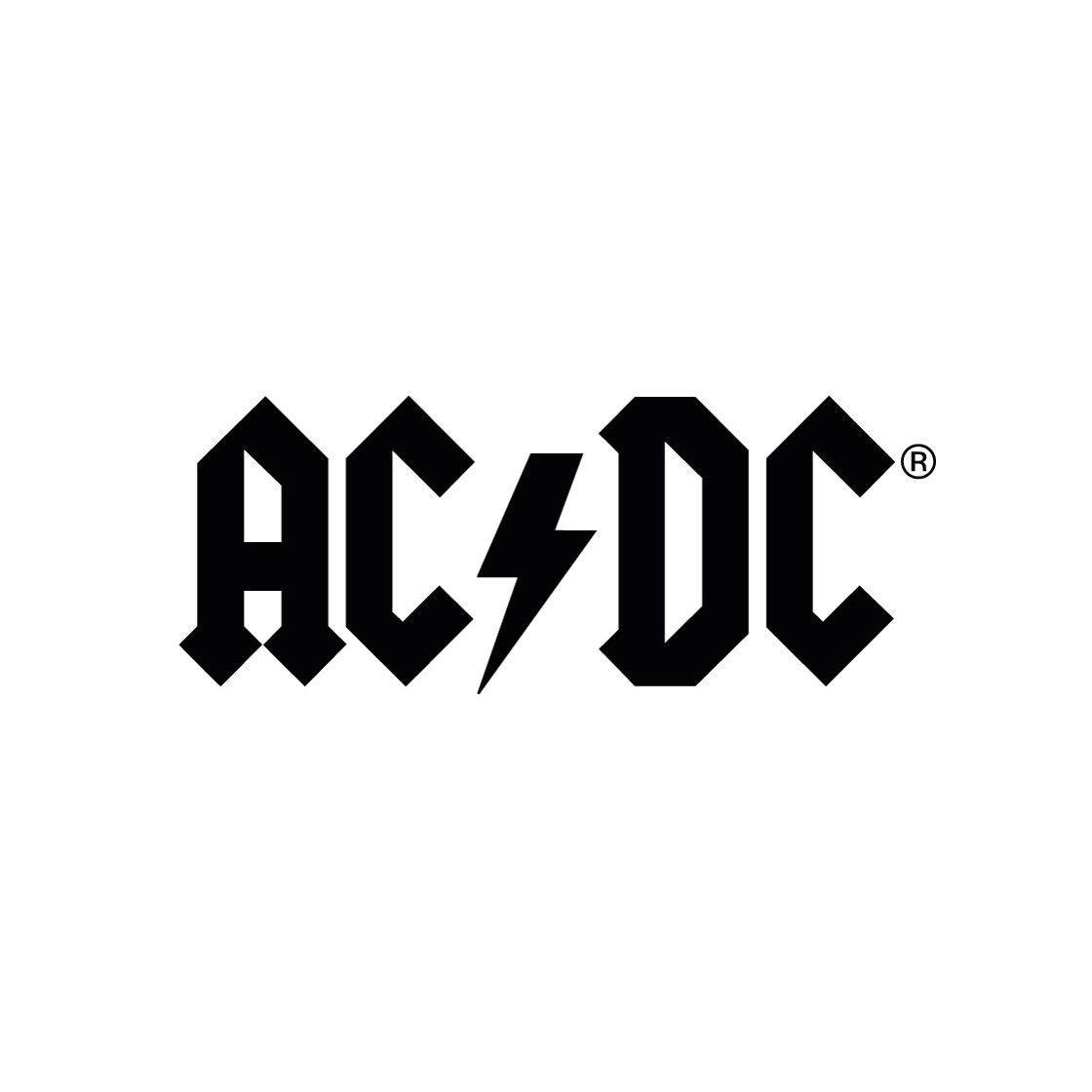 Großer Logo Aufkleber AC/DC schwarz