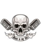 Music is my life! Skull Aufkleber Sticker