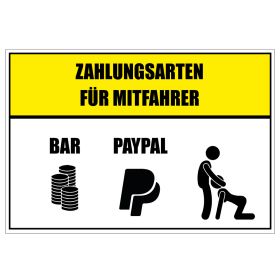 beifahrer-hinweis-aufkleber-zahlungsarten-bar-paypal-sex