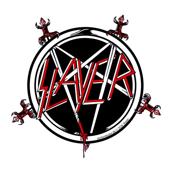 Slayer Logo Sticker Slayer Aufkleber Logo Pentagramm