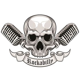 Rockabilly Skull Aufkleber 