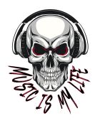 Music is my Life Skull Aufkleber