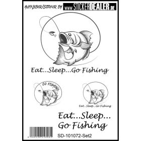Eat, Sleep, Go Fishing Aufkleberset