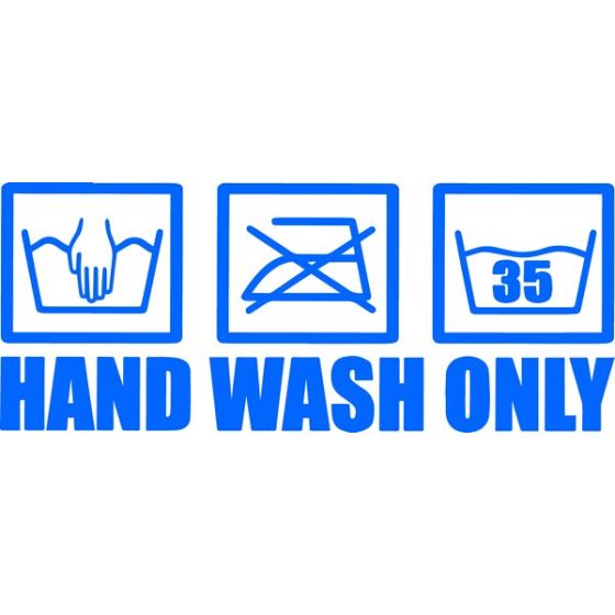 Hand Wash Only Autoaufkleber blau