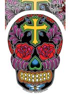 Aufkleber Rose Cross Sugar Skull