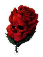 Rose Skull Aufkleber