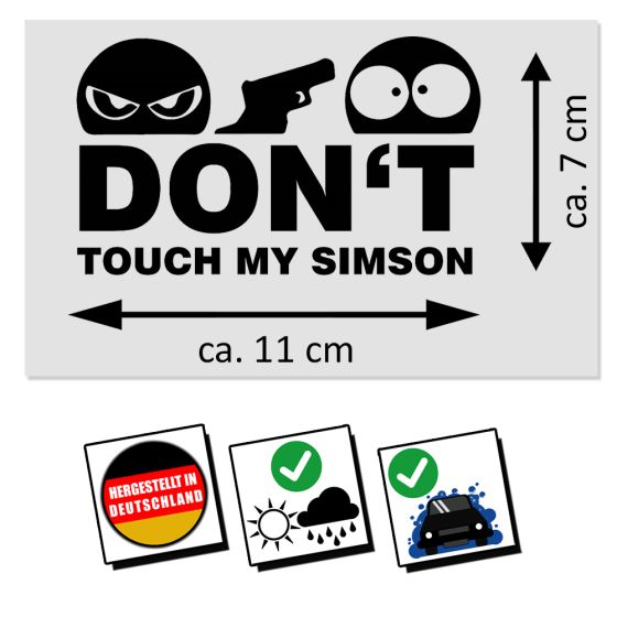 Netspares 1 x Aufkleber Don't Touch My Simson Sticker Shocker Autoaufkleber  Tuning Scooter : : Auto & Motorrad