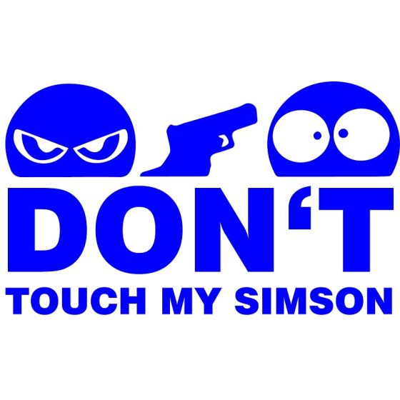 Dont Touch My Simson Aufkleber blau